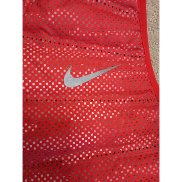 Nike Running Vest Womens Large Red 800 Aeroloft Goose Down Back Zipper Pocket - Picture 9 of 11